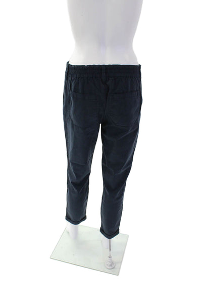 Paige Womens Cotton Drawstring Straight Leg Casual Pants Navy Size EUR 27