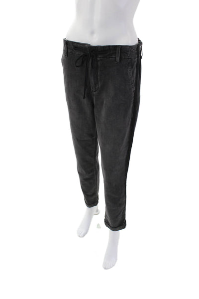 Paige Womens Cotton Zip Button Lined Denim Straight Leg Jeans Gray Size EUR 27