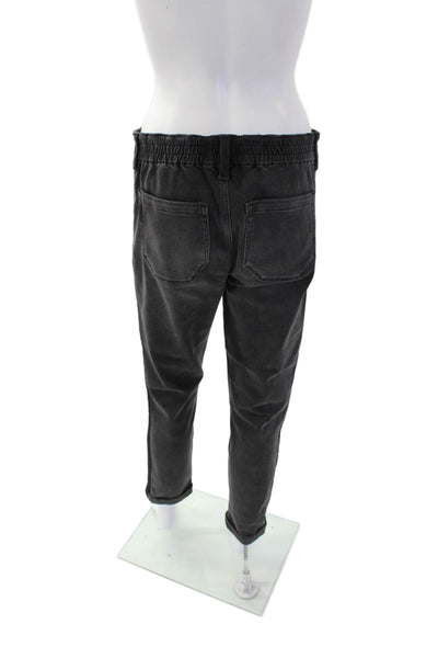 Paige Womens Cotton Zip Button Lined Denim Straight Leg Jeans Gray Size EUR 27