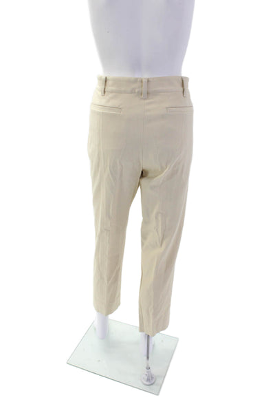 Reed Krakoff Womens Zip Pleated Lined Straight Leg Pants Butter Yellow Size 10