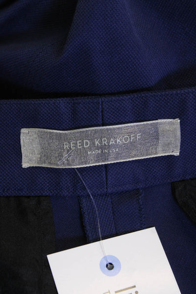 Reed Krakoff Womens Zip Lined Pleated Straight Leg Tapered Pants Blue Size 10