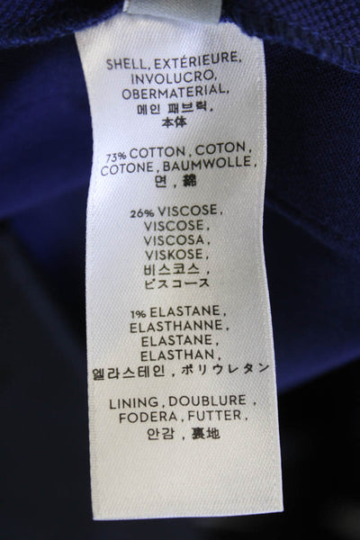 Reed Krakoff Womens Zip Lined Pleated Straight Leg Tapered Pants Blue Size 10