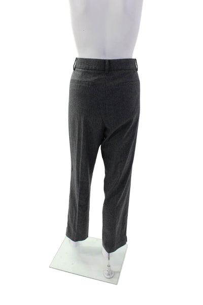 Reed Krakoff Womens Textured Zip Lined Pleated Straight Leg Pants Gray Size 08