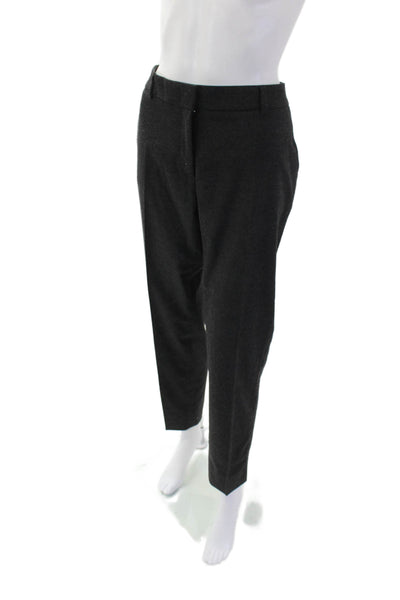 Peserico Womens Wool Textured Zip Lined Pleated Dress Pants Gray Size EUR 48