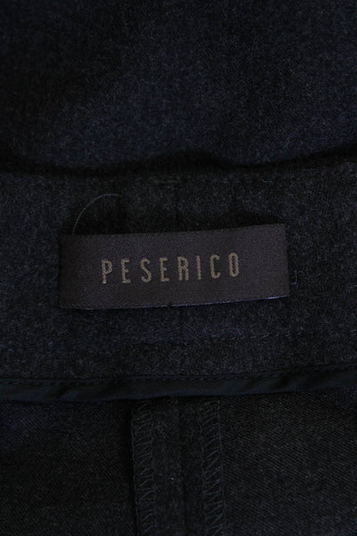 Peserico Womens Wool Textured Zip Lined Pleated Dress Pants Gray Size EUR 48