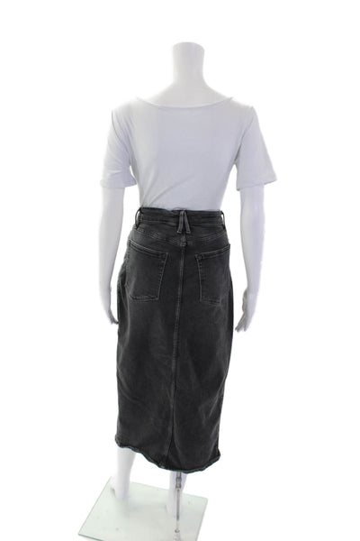 Good American Womens Zip Button Lined Wide Leg Jeans Charcoal Size EUR 30