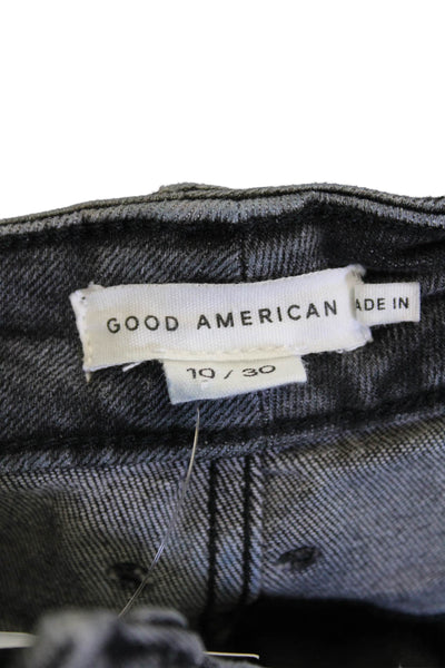 Good American Womens Zip Button Lined Wide Leg Jeans Charcoal Size EUR 30