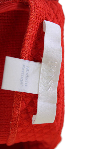 Boss Hugo Boss Womens Textured Long Bell Sleeves Blouse Red Size Large