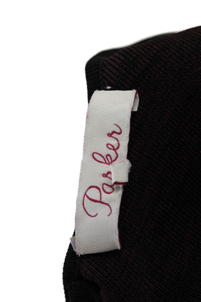 Parker Womens Sleeveless A Line Tiered Dress Purple Black Size Extra Small