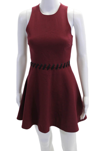 Elizabeth and James Womens Sleeveless Lace Up Waist A Line Dress Red Size 0