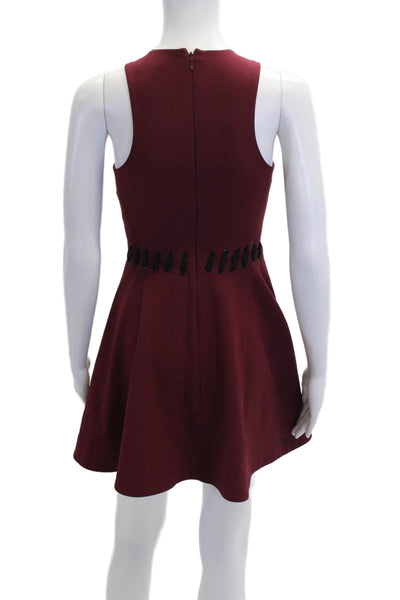 Elizabeth and James Womens Sleeveless Lace Up Waist A Line Dress Red Size 0