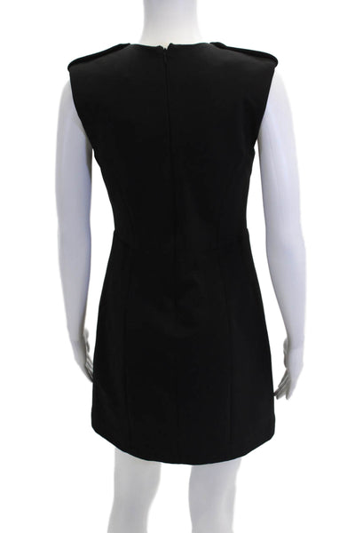 Theo Womens Sleeveless V Neck Front Slit Dress Black Size Extra Small