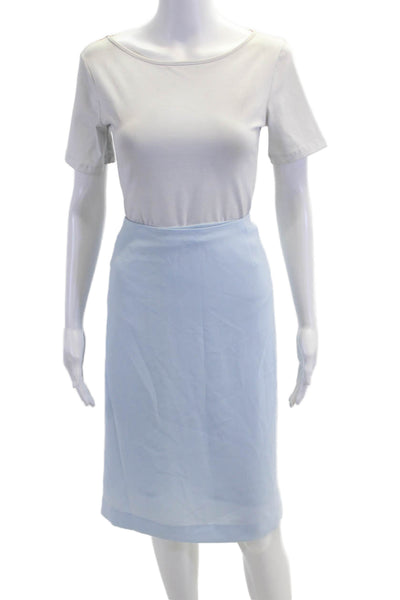 Lafayette 148 New York Womens Knee Length Mini Skirt Sky Blue Size 20 Wide