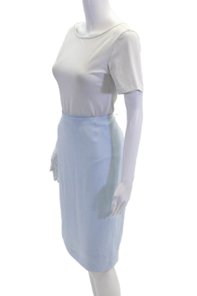 Lafayette 148 New York Womens Knee Length Mini Skirt Sky Blue Size 20 Wide
