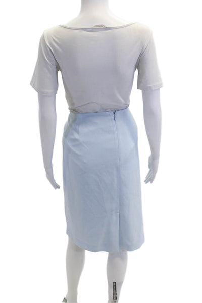 Lafayette 148 New York Womens Knee Length Mini Skirt Sky Blue Size 20 Wide