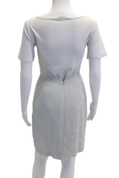 Armani Collezioni Womens Silk Blend Mini Pencil Skirt Powder Blue Size 6