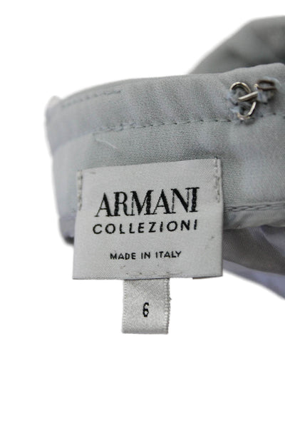 Armani Collezioni Womens Silk Blend Mini Pencil Skirt Powder Blue Size 6