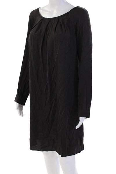 Elie Tahari Women's Round Neck Long Sleeves Mini Shift Dress Black Size S