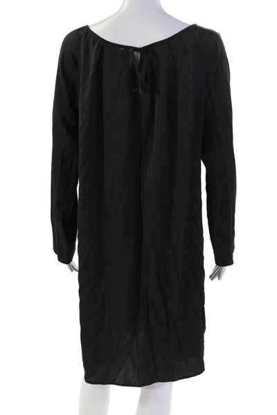 Elie Tahari Women's Round Neck Long Sleeves Mini Shift Dress Black Size S