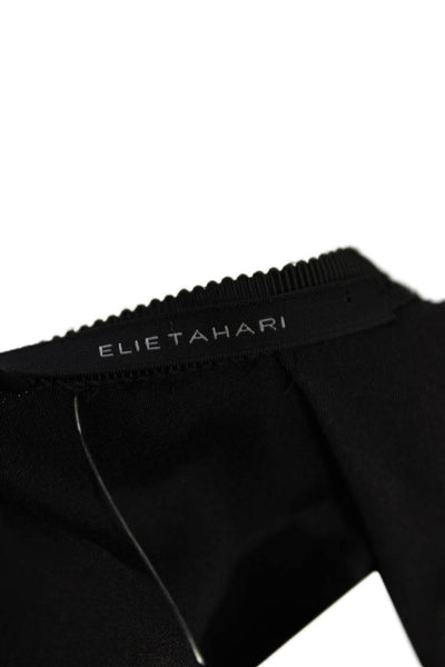 Elie Tahari Women's Round Neck Long Sleeves Mini Shift Dress Black Size S