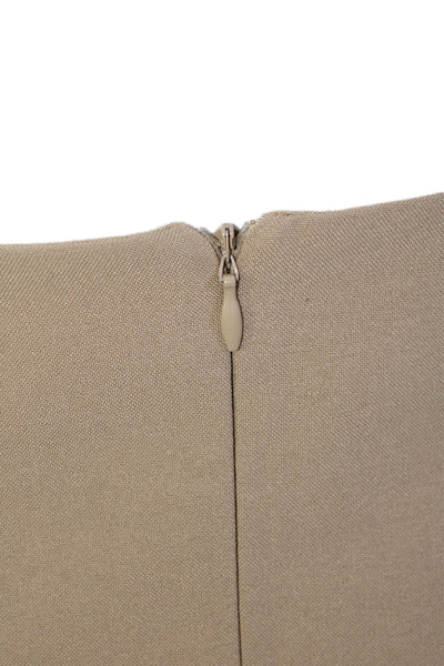 Glenfield Womens Zippered Knee Length Business Pencil Skirt Beige Size L