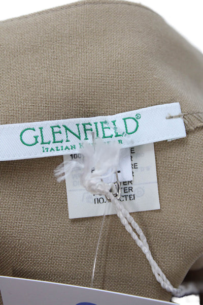 Glenfield Womens Zippered Knee Length Business Pencil Skirt Beige Size L