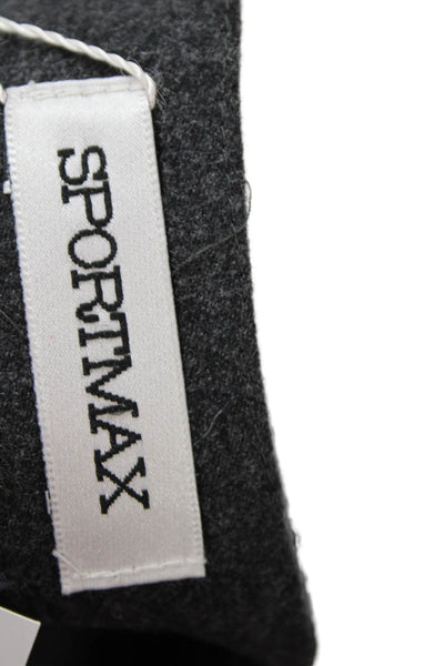 Sport Max Womens Wool Zippered Straight Lined Business Skirt Gray Size 12