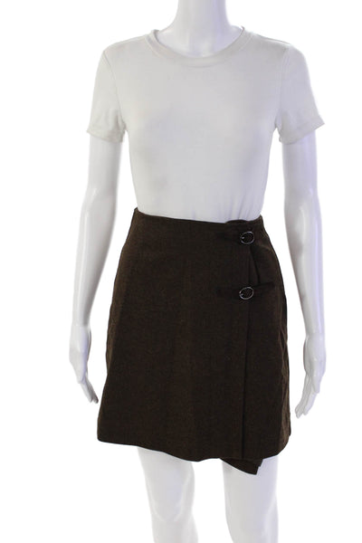 Blues Club Womens A-Line Casual Mini Lined Skirt Solid Brown Size 6
