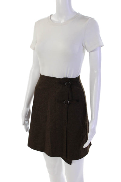 Blues Club Womens A-Line Casual Mini Lined Skirt Solid Brown Size 6