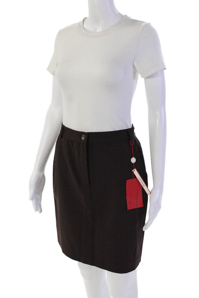 Max & Co Womens Striped Zippered Casual Straight Lined Skirt Brown Size 42