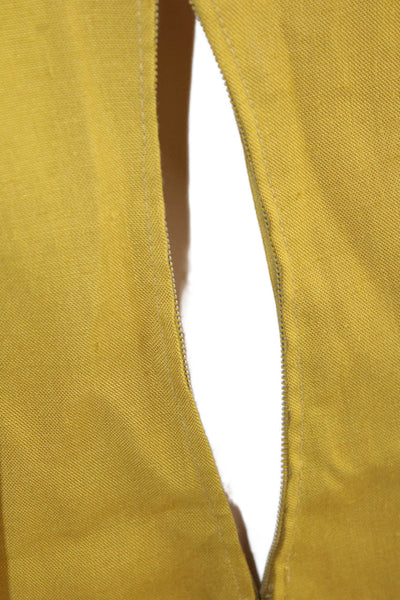 Tardini Womens Sleeveless Zippered Sheath Knee Length Dress Yellow Size 10