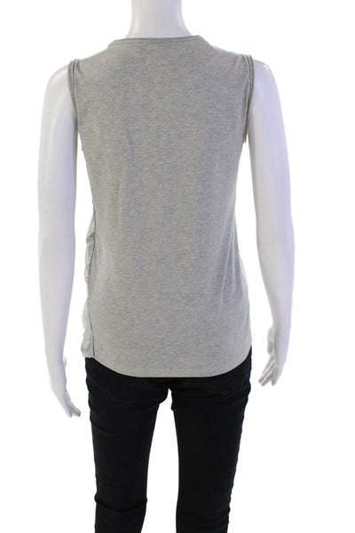 Dorothee Schumacher Womens Sleeveless Pleated Detail Blouse Gray Size 2