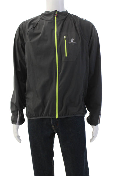 Hincapie Mens Long Sleeve Front Zip Mock Neck Light Jacket Gray Size Extra Large