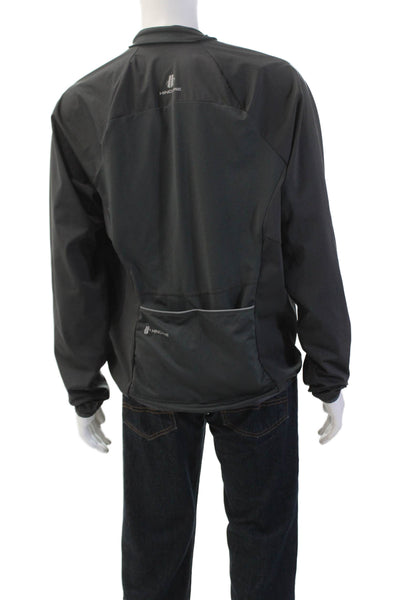 Hincapie Mens Long Sleeve Front Zip Mock Neck Light Jacket Gray Size Extra Large