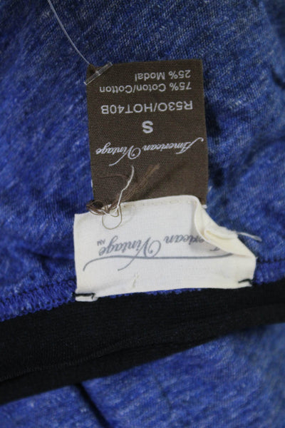 American Vintage Womens Cotton Stretch Casual Mini Skirt Blue Size S