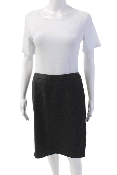 Sportmax Womens Wool Zippered Lined Business Knee Length Skirt Gray Size 40