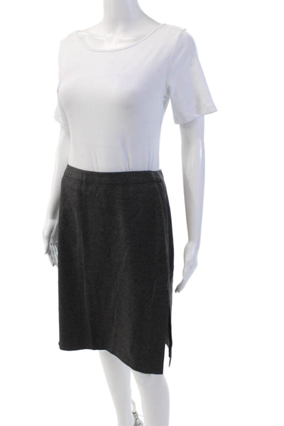 Sportmax Womens Wool Zippered Lined Business Knee Length Skirt Gray Size 40