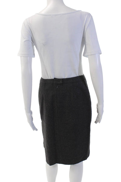 Sportmax Womens Wool Zippered Lined Business Knee Length Skirt Gray Size 40