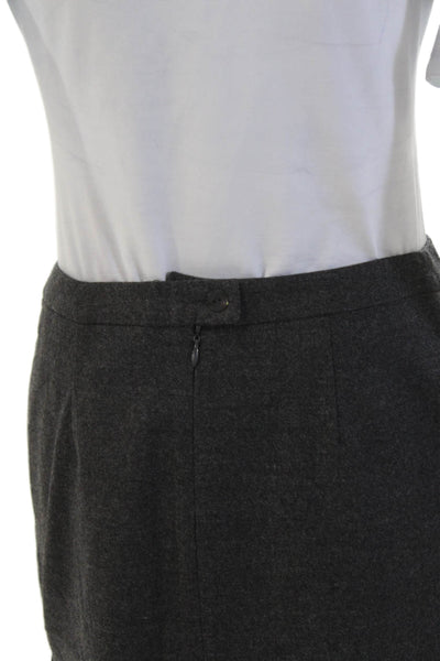 Sportmax Womens Wool Zippered Lined Business Knee Length Skirt Gray Size 40