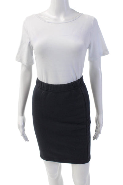 Blues Club Womens Cotton Casual Stretch Mini Skirt Solid Blue Size S