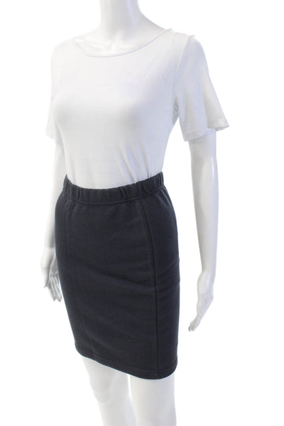 Blues Club Womens Cotton Casual Stretch Mini Skirt Solid Blue Size S