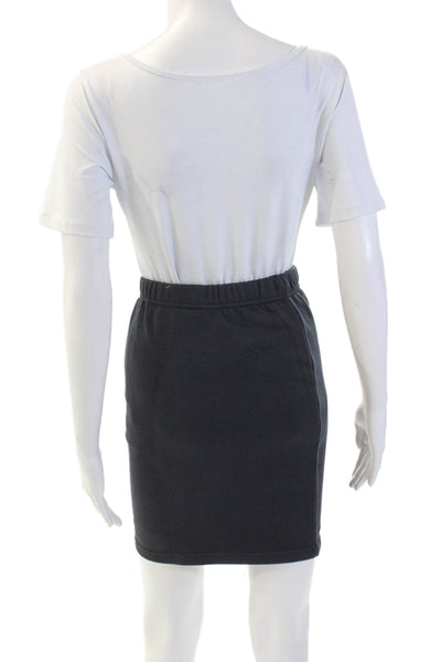 Blues Club Womens Cotton Casual Stretch Mini Skirt Solid Blue Size S