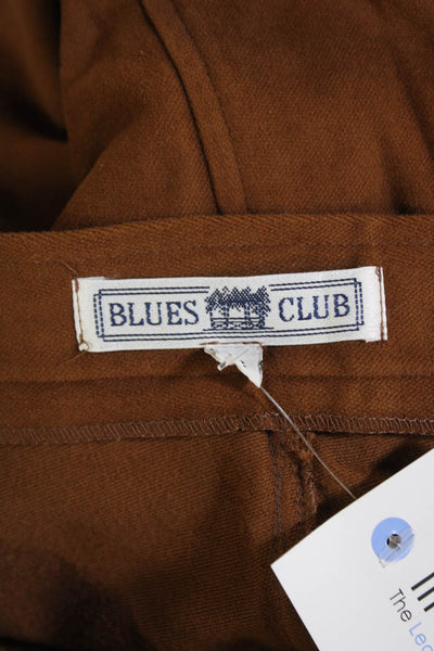 Blues Club Womens Cotton Zippered Mid-Rise Straight Skirt Brown Size 42