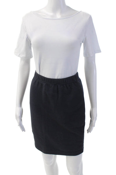 Blues Club Womens Cotton Casual Stretch Straight Skirt Solid Blue Size M