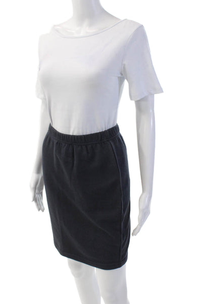 Blues Club Womens Cotton Casual Stretch Straight Skirt Solid Blue Size M