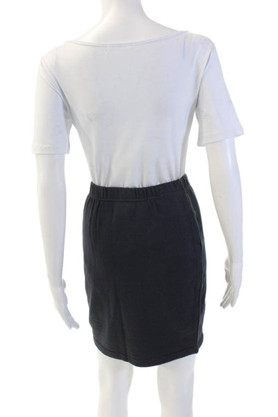 Blues Club Womens Cotton Casual Stretch Straight Skirt Solid Blue Size M