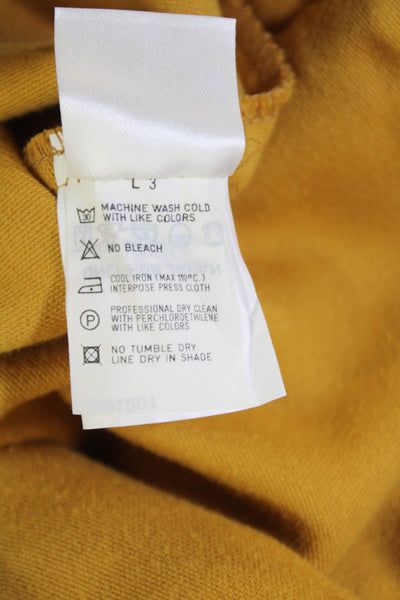 Blues Club Womens Cotton Zippered Mid-Rise Straight Skirt Yellow Size M