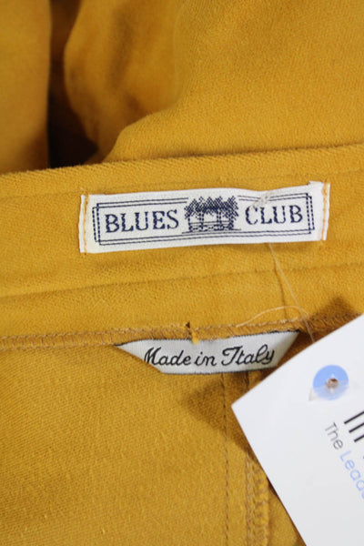 Blues Club Womens Cotton Zippered Mid-Rise Straight Skirt Yellow Size M