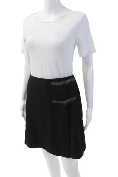 Blues Club Womens A-Line Buckled Casual A-Line Mini Skirt Black Size 10