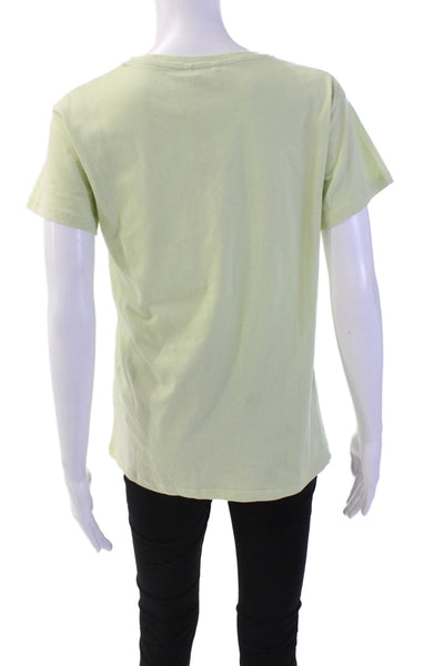 Oosfera Womens Graphic Short Sleeve Round Neck Basic T-Shirt Green Size S